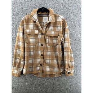 Avec Les Filles Women's Plaid Button-Up Jacket Size Small Polyester Wool Blend